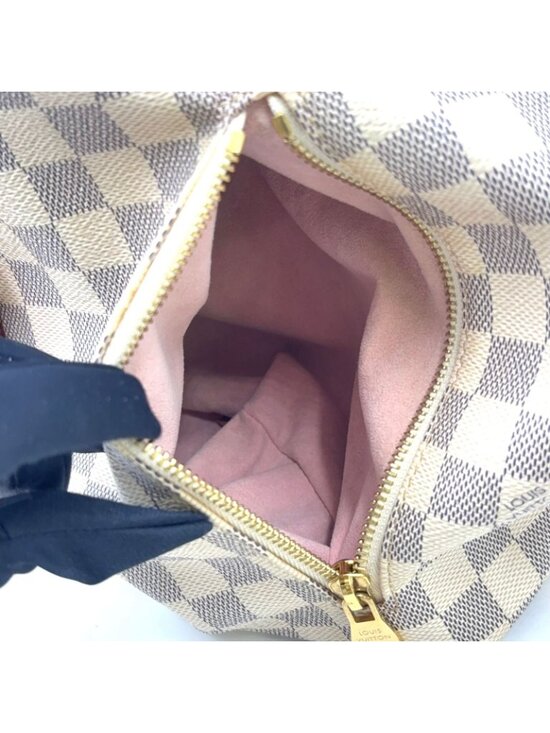 Louis Vuitton Sperone Damier Azur Leather White Light Brown Backpack Gold